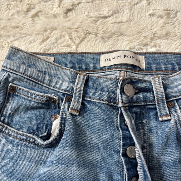 Denim Forum Women's Size 26 Blue The Arlo High Rise Straight Jeans - Picture 5 of 6